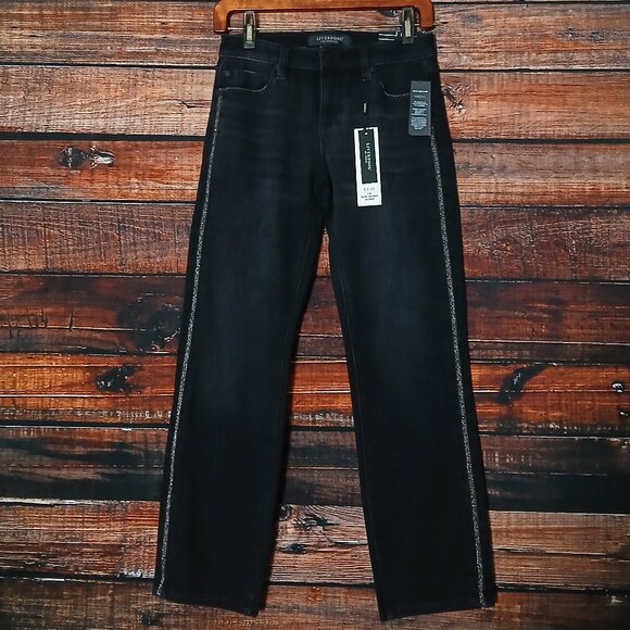 NWT Liverpool Jeans Size 0 25 ECO Liv Non-Skinny Skinny Black Side Stripes - Picture 3 of 14